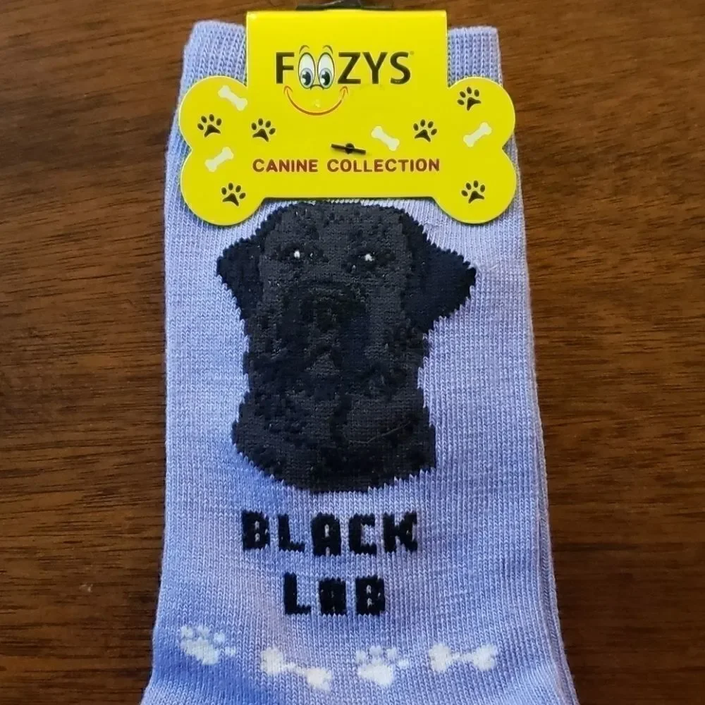 FOOZYS CANINE COLLECTION SOCKS WITH BLACK LABRADOR RETRIEVER